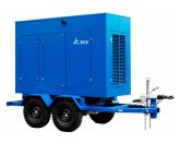 ТСС ЭД-80-Т400-2РПМ7 в погодозащитном кожухе на прицепе с АВР